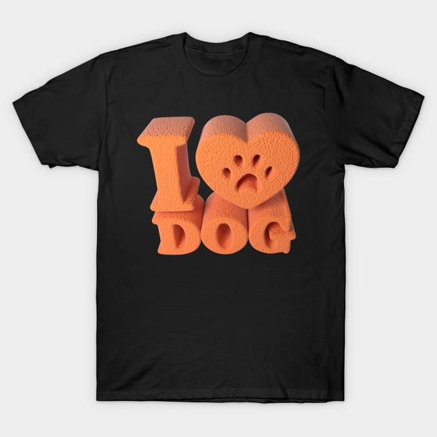 3D I Love Dog - Polystyrene T-Shirt by 3DMe